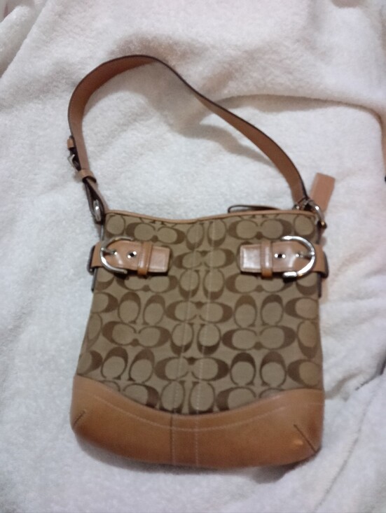 Coach Handbags - Coach Vintage SOHO HOBO Canvas Leather Buckle Bag CREED-K05M-3577
